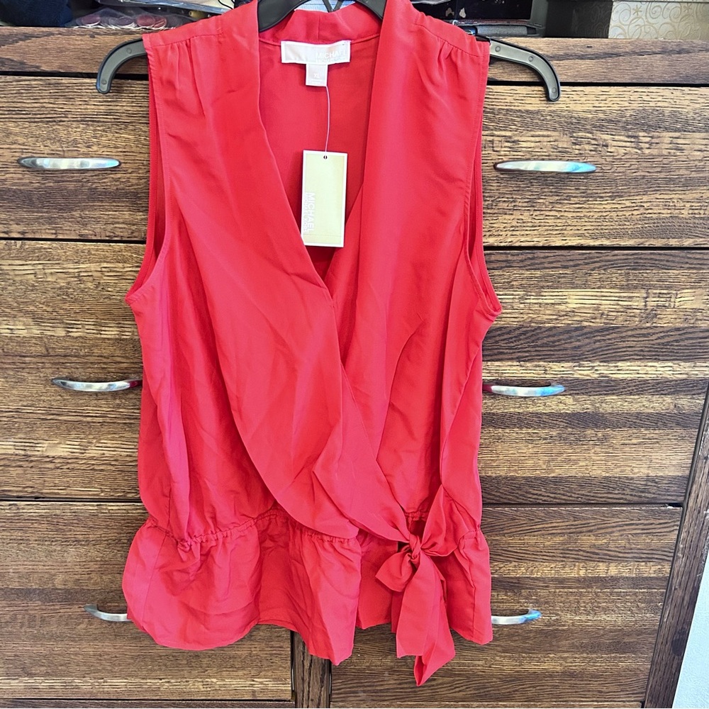 MICHAEL/Michael Kors Sleeveless wrap blouse size XL